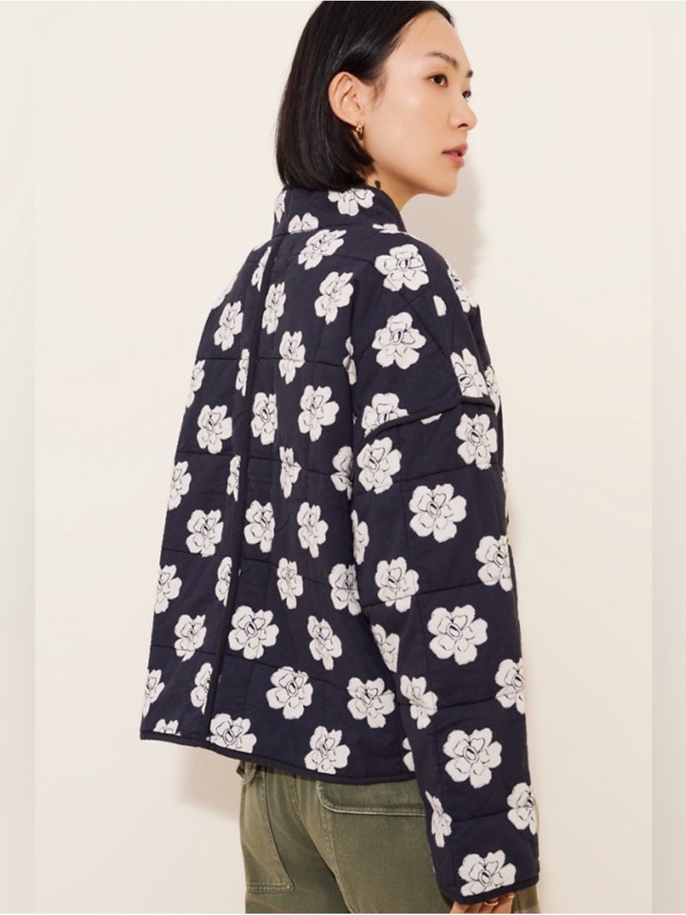 Free People Chloe Floral Printed Quilted Jacket